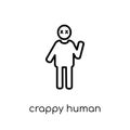 crappy human icon. Trendy modern flat linear vector crappy human