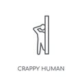 crappy human linear icon. Modern outline crappy human logo conce