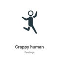Crappy human vector icon on white background. Flat vector crappy human icon symbol sign from modern feelings collection for mobile
