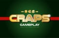 craps word text logo banner postcard design typography Royalty Free Stock Photo