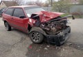 Crash car on accident site