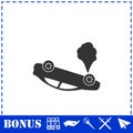 Crash car icon flat