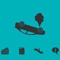 Crash car icon flat Royalty Free Stock Photo