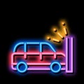 Crash Car Wall neon glow icon illustration
