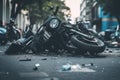 Emergency dangerous motorcycle crash road traffic vehicle collision accident car street insurance