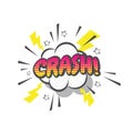 Crash comic cartoon lettering, pop art style