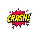 Crash comic text bubble vector color icon