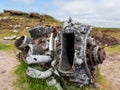 Crash damaged aircraft engine