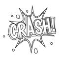 Crash, explosion bubble icon, outline style Royalty Free Stock Photo