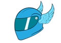 Crash helmet with wings