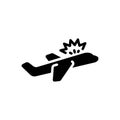 Black solid icon for Crash, exploding and aviation