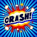 Crash illustration - blue background with stripes