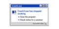 Crash old window. Error message pop up. Program stopped working.