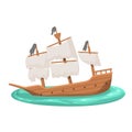 Crash shipwreck icon cartoon vector. Old ship Royalty Free Stock Photo