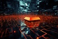 crash system attack security cyber concept background Abstract rendering 3D connection browsing control datum database digital Royalty Free Stock Photo
