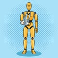 Crash test dummy pop art vector illustration Royalty Free Stock Photo