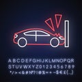 Crash test neon light icon