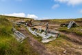 Crashed aircraft site Bleaklow Moor UK