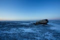 Crashed Airplane on the Black Sand Beach, Iceland Royalty Free Stock Photo