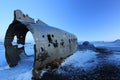 Crashed Airplane on the Black Sand Beach, Iceland Royalty Free Stock Photo