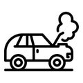 Crashed car icon, outline style