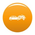 Crashed car icon vector orange