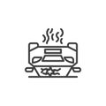 Crashed Car line icon