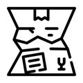 Crashed damage box line icon vector illustration