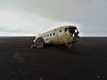 Crashed Navy DC-3 plane in the rain Royalty Free Stock Photo