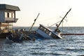 Crashed passenger ferry Royalty Free Stock Photo