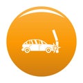 Crashed pillar icon vector orange