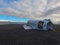 Crashed plane in Iceland near Vik Royalty Free Stock Photo
