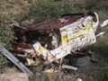 Crashed Rusted Old Car Upside Down in Ravine in Arizona