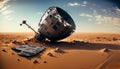 crashed satellite in the desert