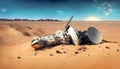 crashed satellite in the desert