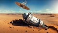 crashed satellite in the desert