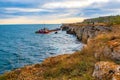 Crashed ship at Kamen Bryag Black Sea coast Bulgaria