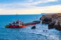 Crashed ship at Kamen Bryag Black Sea coast Bulgaria Royalty Free Stock Photo