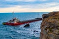 Crashed ship at Kamen Bryag coast Bulgaria Royalty Free Stock Photo