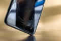 crashed smartphone or phone with broken LCD glass display