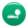 Crashed tree icon vector green