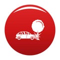 Crashed tree icon vector red