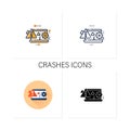 Crashes icons set