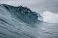 Crashing glassy wave. Breaking ocean waves, perfect swell for surfing