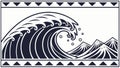Crashing Ocean Wave Pattern, Dynamic Sea Power, Coastal Energy, vector design Generative AI Royalty Free Stock Photo