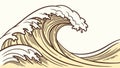Crashing Ocean Wave Vector, Dynamic Marine Element, vector design Generative AI Royalty Free Stock Photo