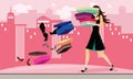 Shopping spree in the city Royalty Free Stock Photo