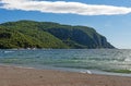 Crashing Waves and Verdant Cliffs on Lake Superior Royalty Free Stock Photo