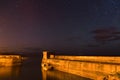 Craster Harbour at Night Royalty Free Stock Photo