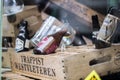 Crate with Belgian Beers Royalty Free Stock Photo